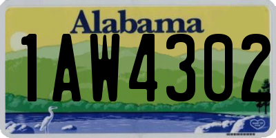 AL license plate 1AW4302