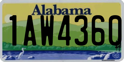 AL license plate 1AW4360