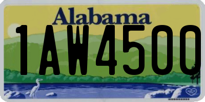 AL license plate 1AW4500