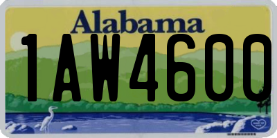 AL license plate 1AW4600