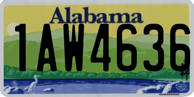 AL license plate 1AW4636