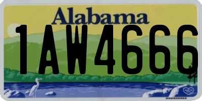 AL license plate 1AW4666