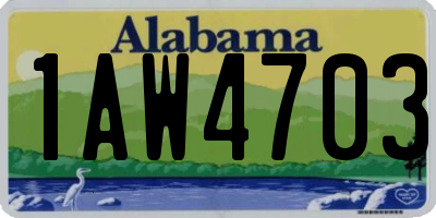 AL license plate 1AW4703