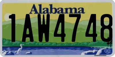 AL license plate 1AW4748
