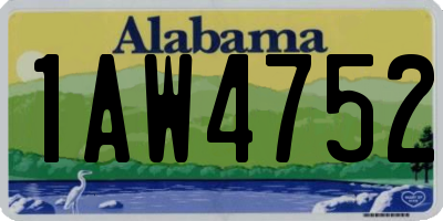 AL license plate 1AW4752