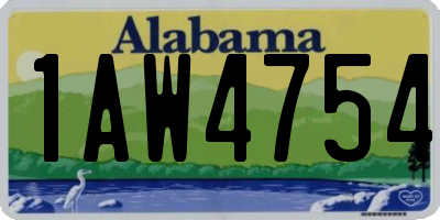 AL license plate 1AW4754