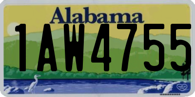 AL license plate 1AW4755