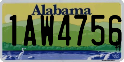 AL license plate 1AW4756