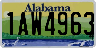 AL license plate 1AW4963