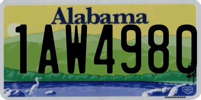 AL license plate 1AW4980