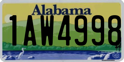 AL license plate 1AW4998