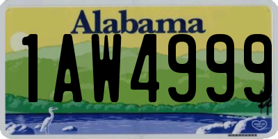 AL license plate 1AW4999
