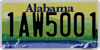 AL license plate 1AW5001