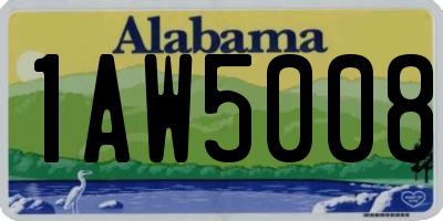 AL license plate 1AW5008