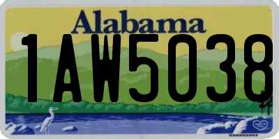 AL license plate 1AW5038
