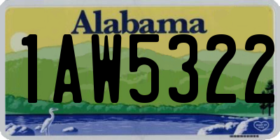 AL license plate 1AW5322