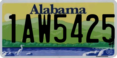 AL license plate 1AW5425