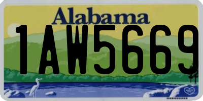 AL license plate 1AW5669