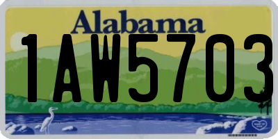 AL license plate 1AW5703
