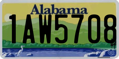 AL license plate 1AW5708