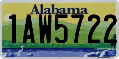 AL license plate 1AW5722
