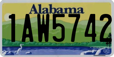 AL license plate 1AW5742