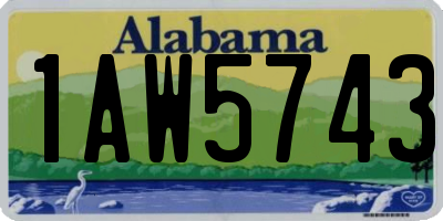 AL license plate 1AW5743