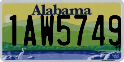 AL license plate 1AW5749