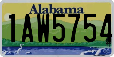 AL license plate 1AW5754