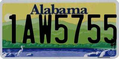 AL license plate 1AW5755