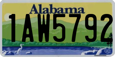 AL license plate 1AW5792