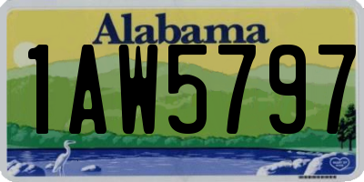 AL license plate 1AW5797