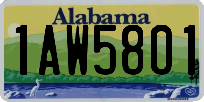 AL license plate 1AW5801