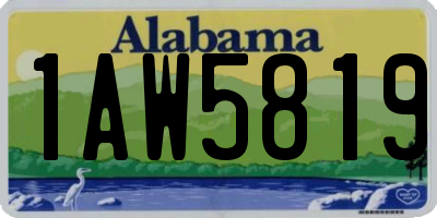 AL license plate 1AW5819