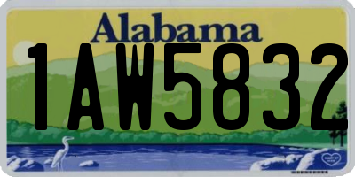 AL license plate 1AW5832