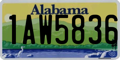 AL license plate 1AW5836