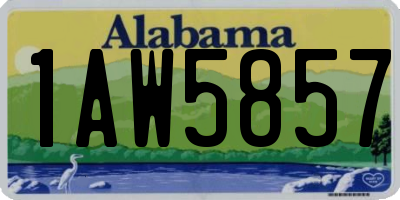 AL license plate 1AW5857