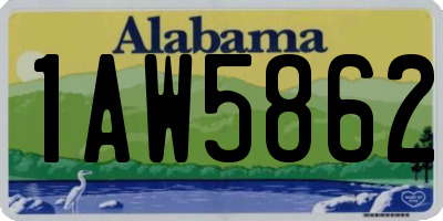 AL license plate 1AW5862