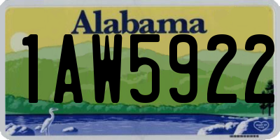 AL license plate 1AW5922