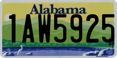 AL license plate 1AW5925
