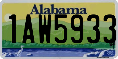 AL license plate 1AW5933
