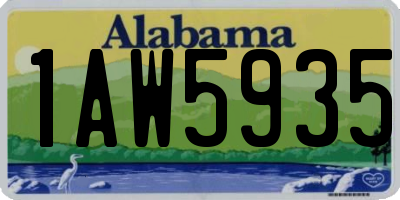 AL license plate 1AW5935