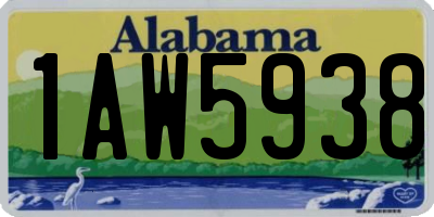 AL license plate 1AW5938