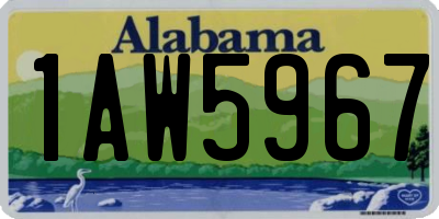 AL license plate 1AW5967