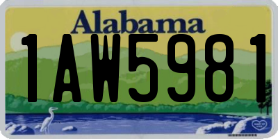 AL license plate 1AW5981