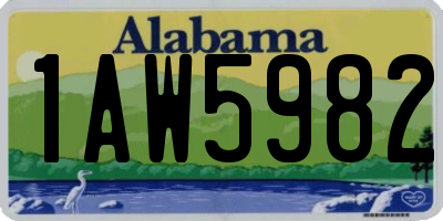 AL license plate 1AW5982