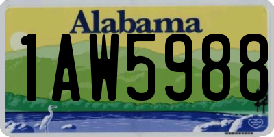 AL license plate 1AW5988