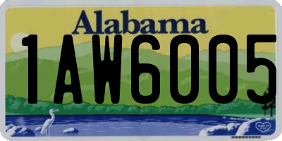 AL license plate 1AW6005