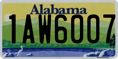 AL license plate 1AW6007