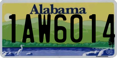 AL license plate 1AW6014